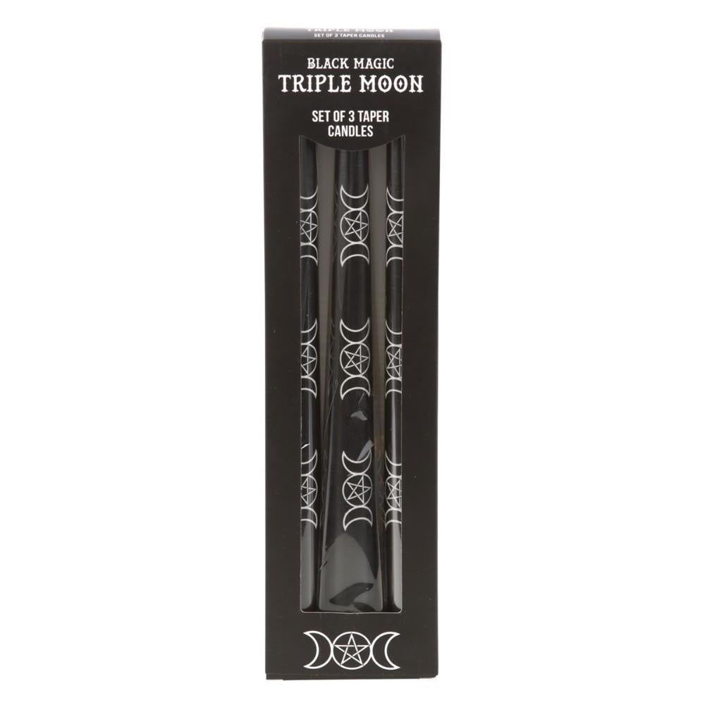 Set Of 3 Triple Moon Taper Dinner Candles