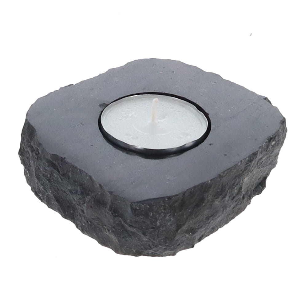 Candle Holder Black Tourmaline Natural Top Polish