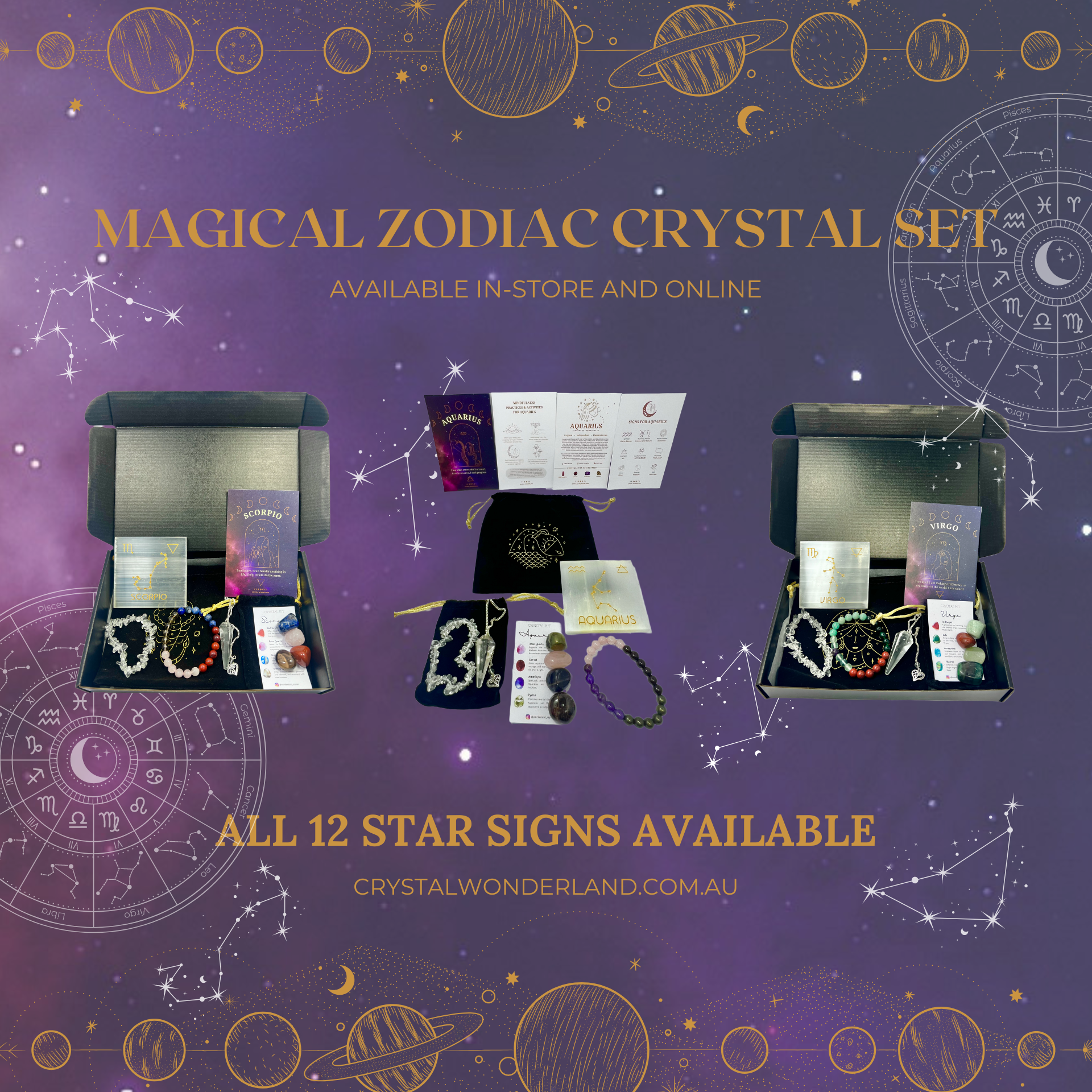 Crystal Wonderland Zodiac Crystal Set Aquarius