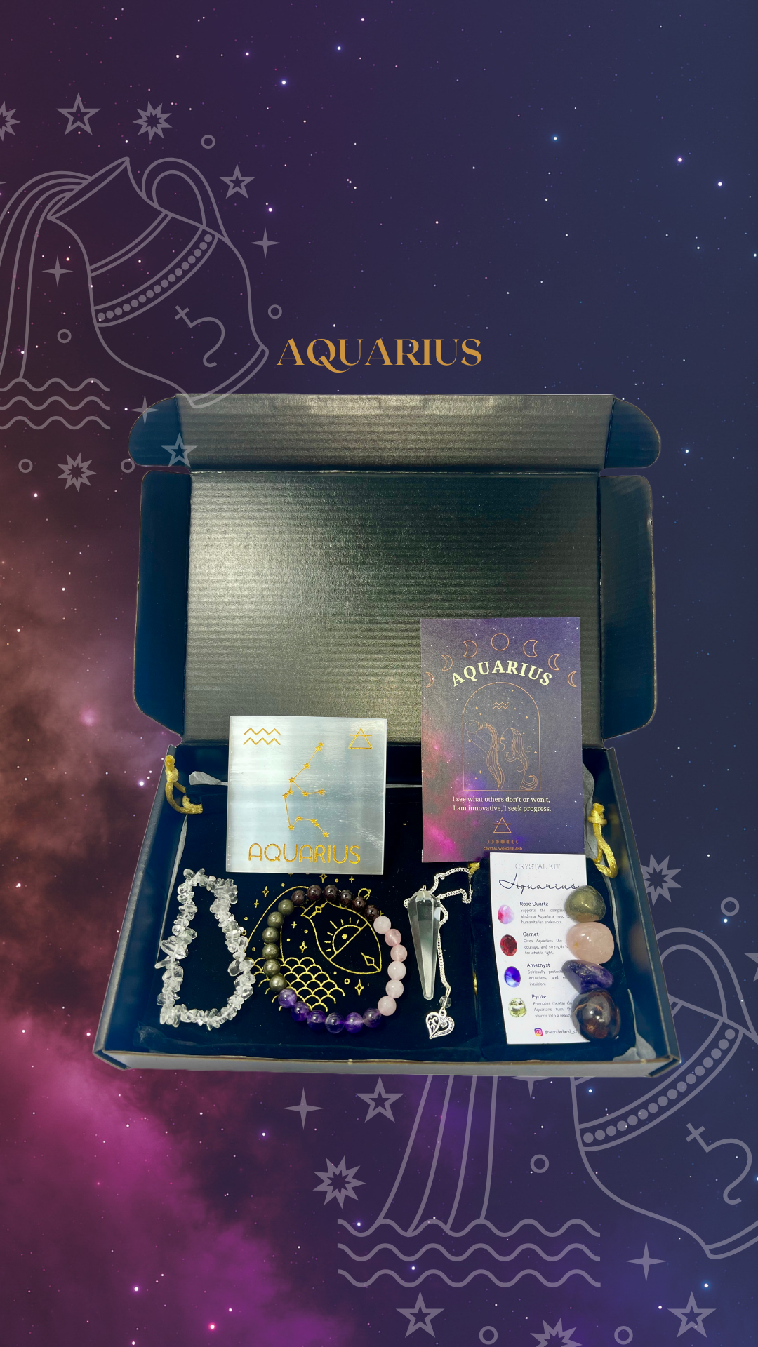 Crystal Wonderland Zodiac Crystal Set Aquarius