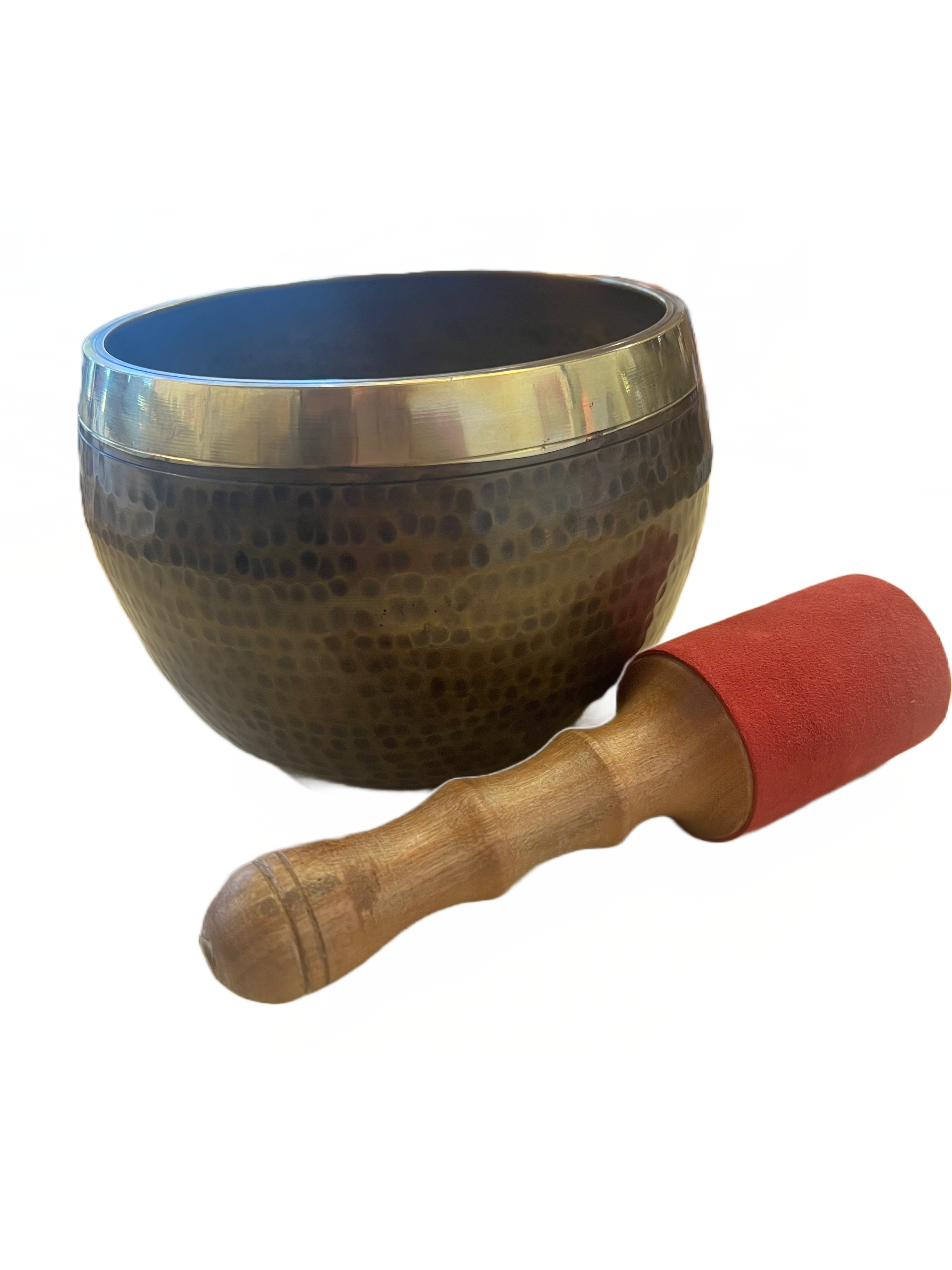 Deep Hand Hammered  Brass Singing Bowl Dark Gold 14.5cm