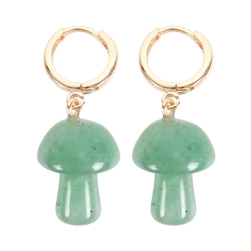 Aventurine Mushroom Earrings