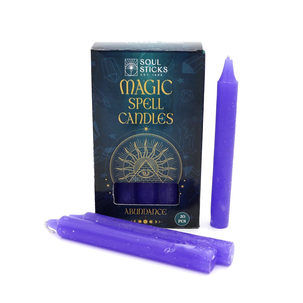 Candle Magic Spell ABUNDANCE Candles Rituals - Purple