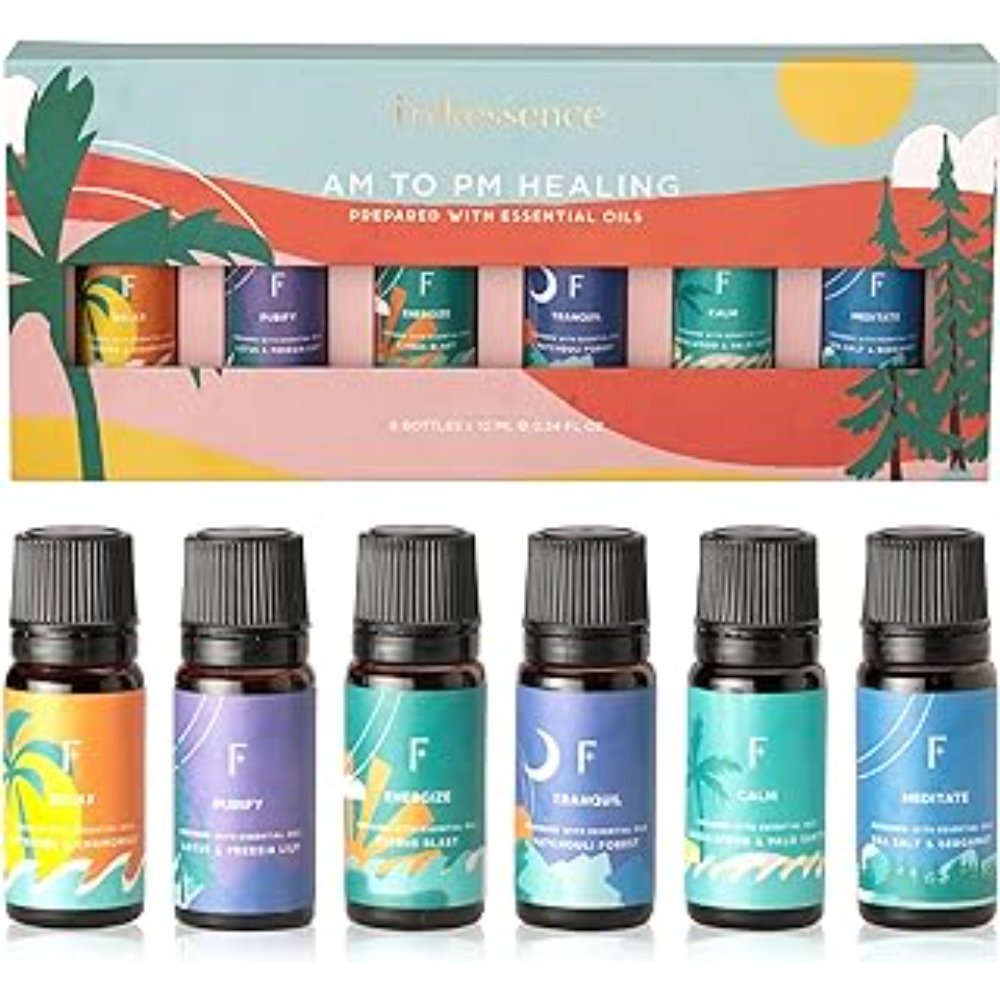 Set of 6 AM to PM Healing Essential Oil Blend Folkessence