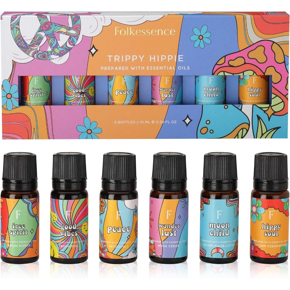 Set of 6 Trippy Hippie Essential Oil Blend Folkessence