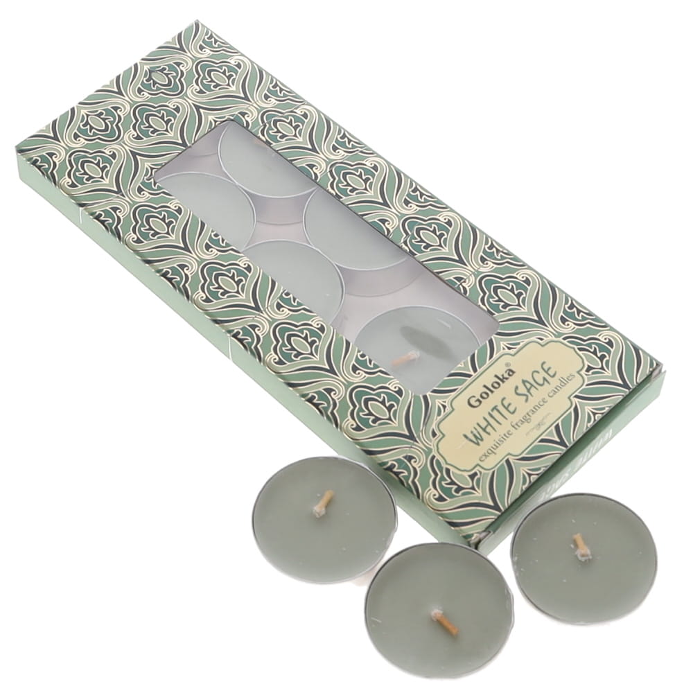 10pcs White Sage Goloka Tealight Candle