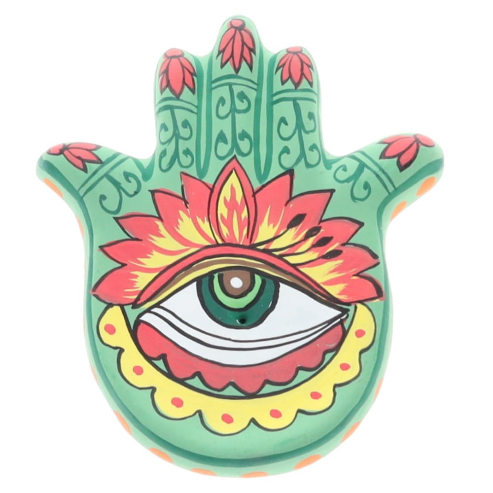 Hamsa Hand Incense Green Holder