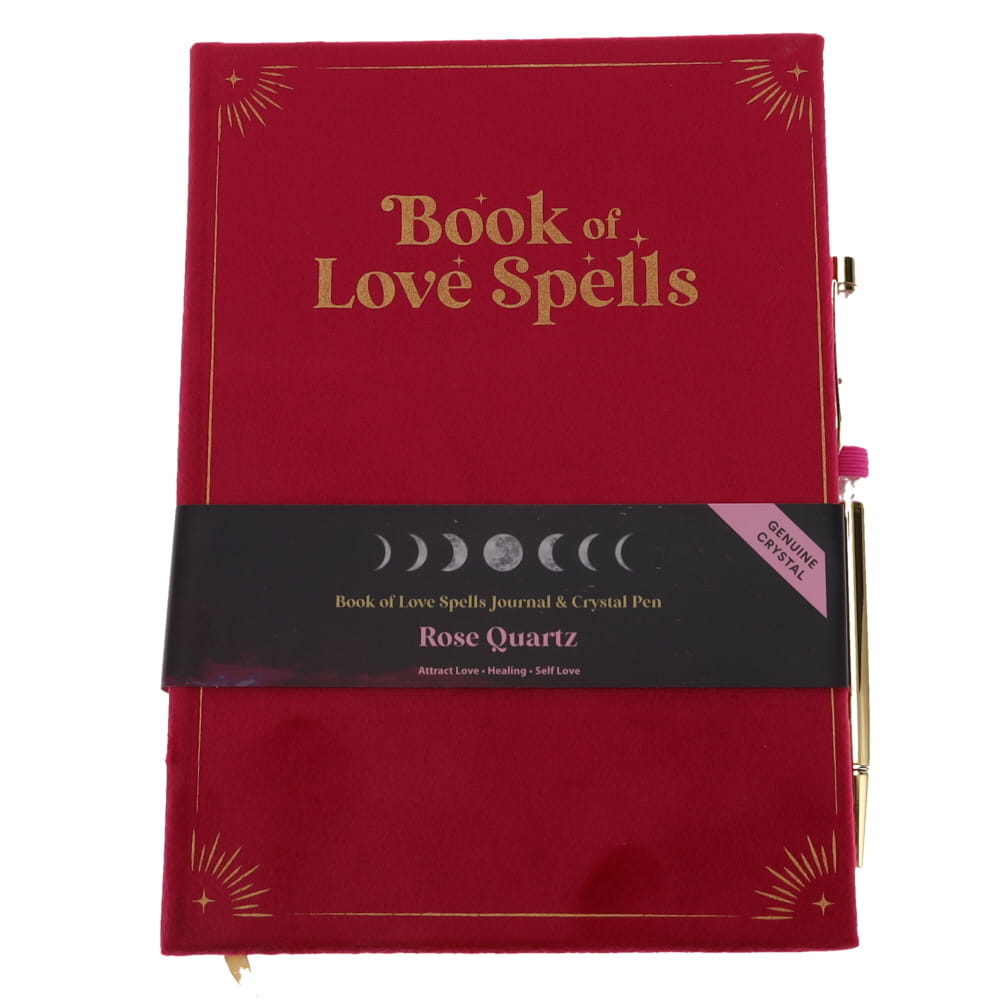 Book Of Love Spells Journal With Rose Quartz Crystal Pen