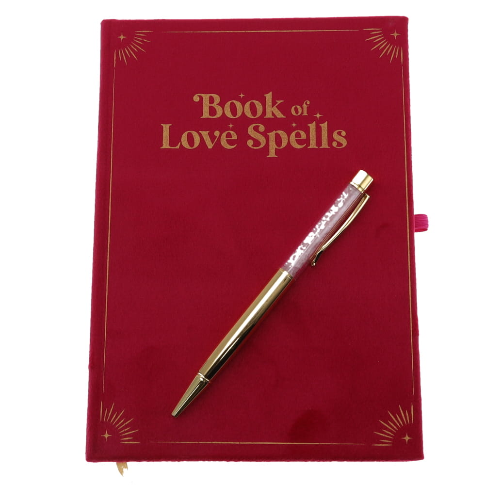 Book Of Love Spells Journal With Rose Quartz Crystal Pen