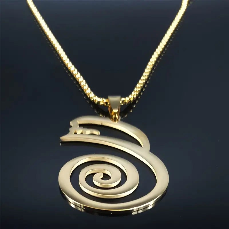 Dai Ko Myo Reiki Master Symbol Stainless Still Pendant - Gold