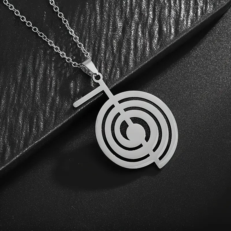 Reiki Symbol Cho Ku Rei Stainless Steel Pendant Silver