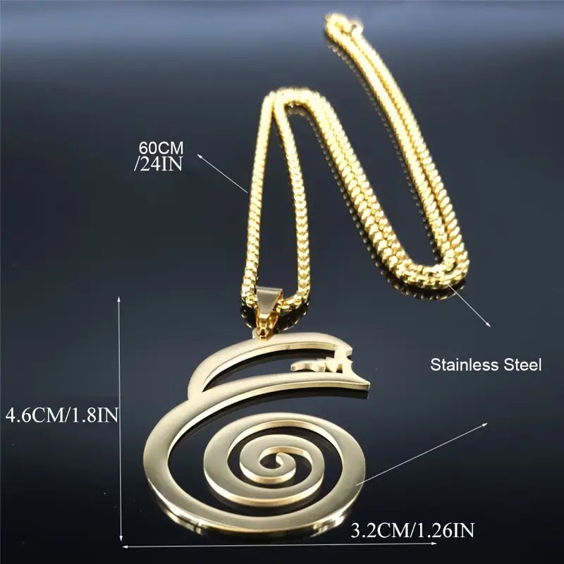 Dai Ko Myo Reiki Master Symbol Stainless Still Pendant - Gold