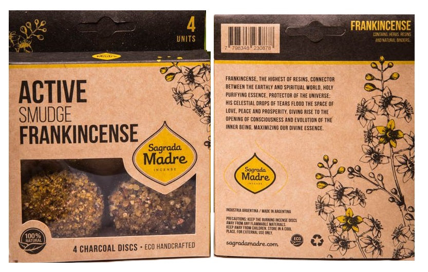 Sagrada Madre Natural Frankincense Charcoal Disc Pack of 4