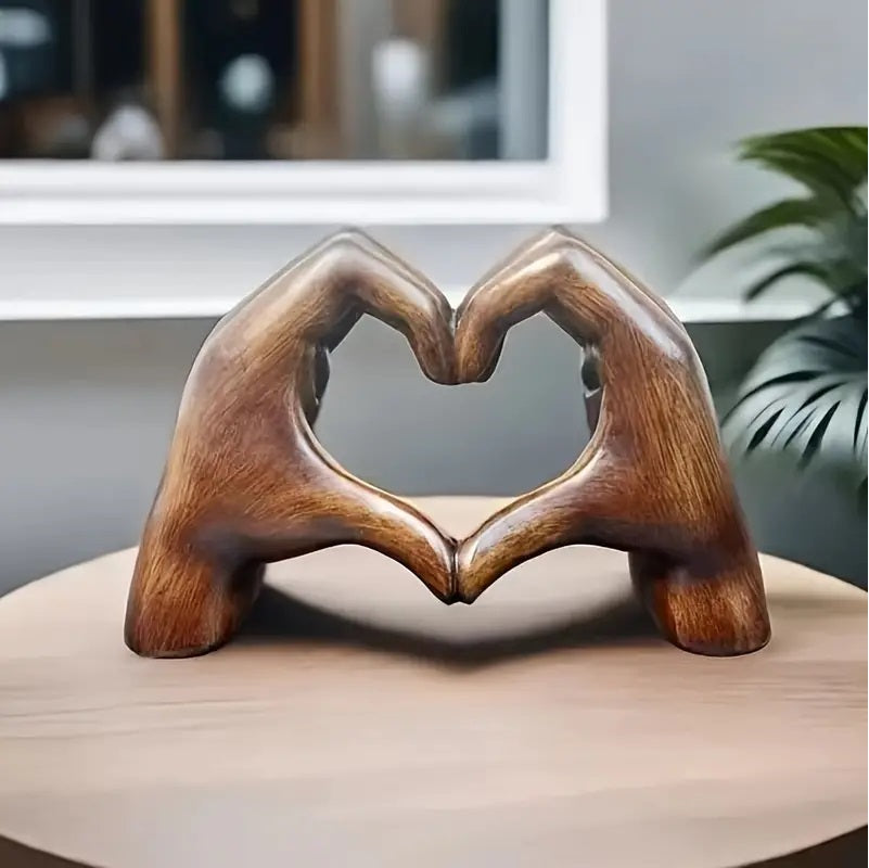 Love Heart Hand Heart-shaped Gesture Resin Statue