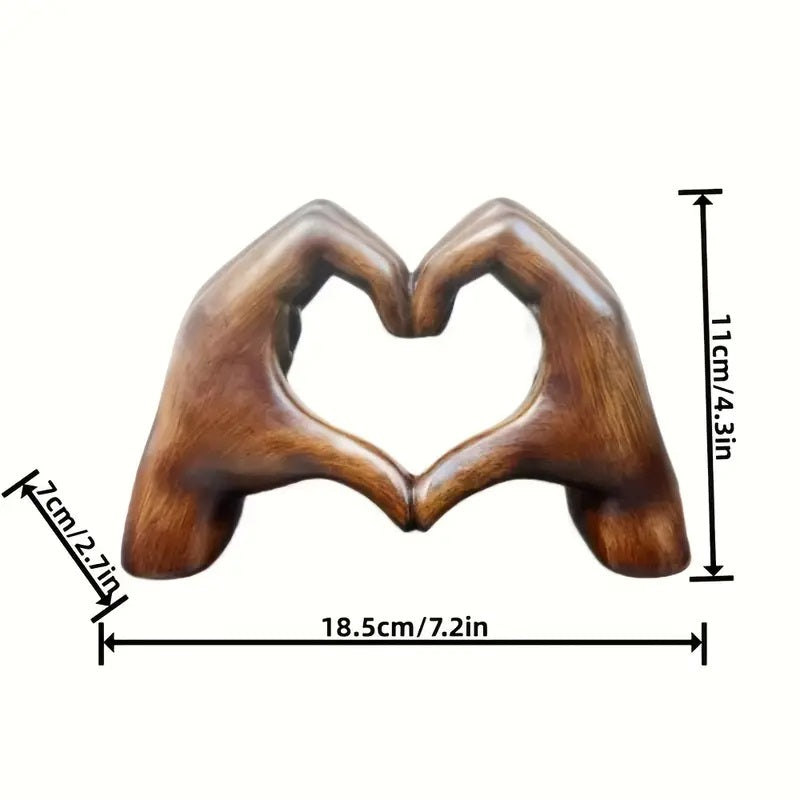 Love Heart Hand Heart-shaped Gesture Resin Statue