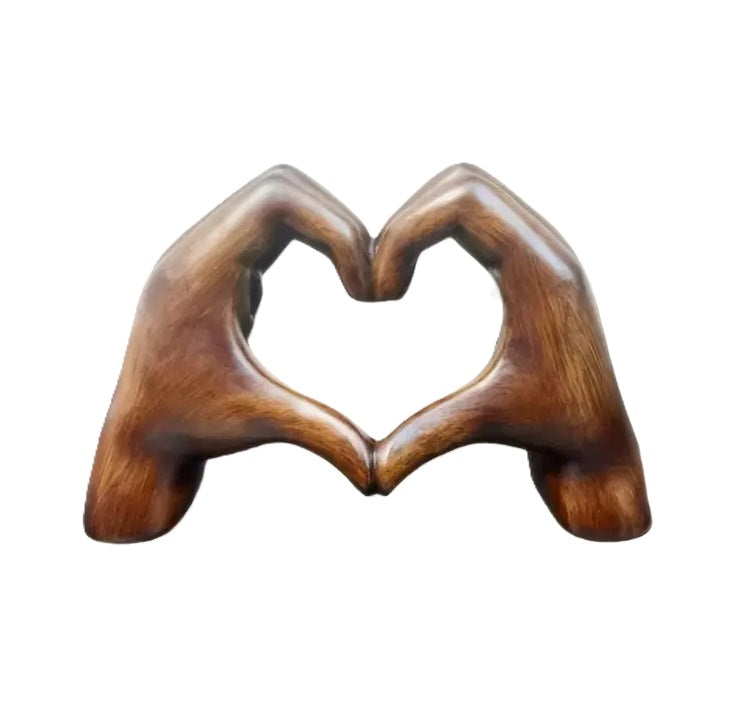 Love Heart Hand Heart-shaped Gesture Resin Statue