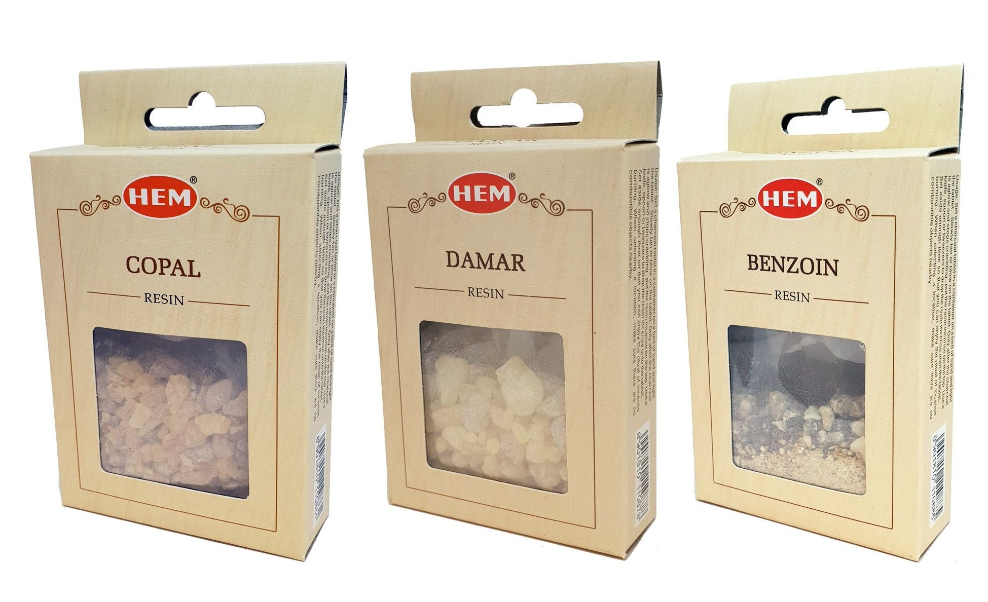 Set of 3 Resin Copal Damar Benzoin HEM