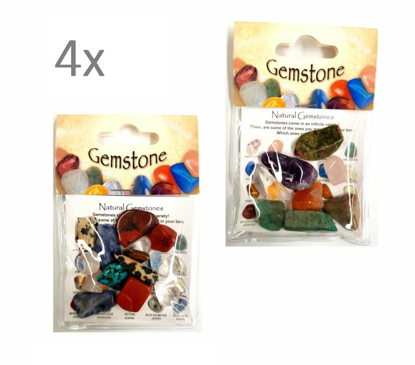 Mixed Crystals Gemstones Stone Bulk Crystals Stones Samples 4 Packs