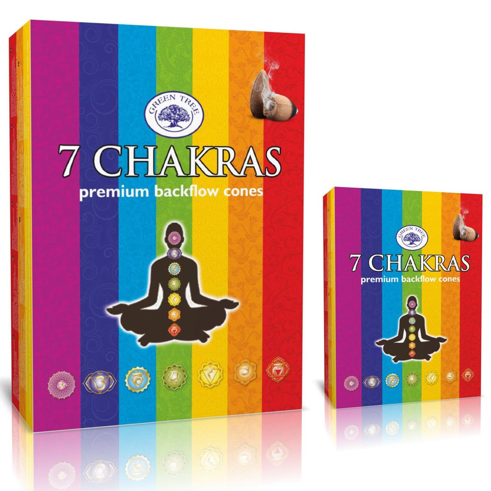 7 CHAKRAS BACKFLOW GREEN TREE INCENSE 144 CONES