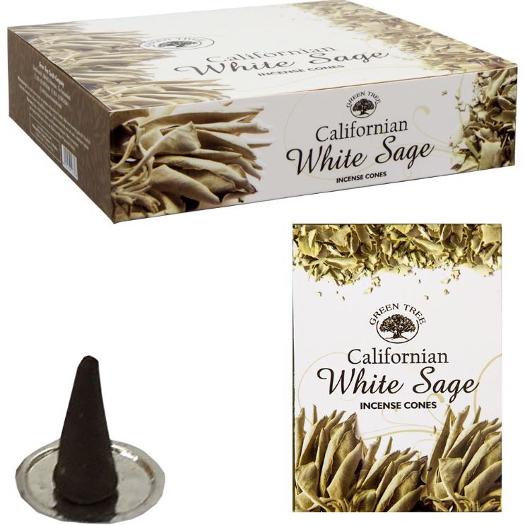 California White Sage 120 Cone Incense Green Tree