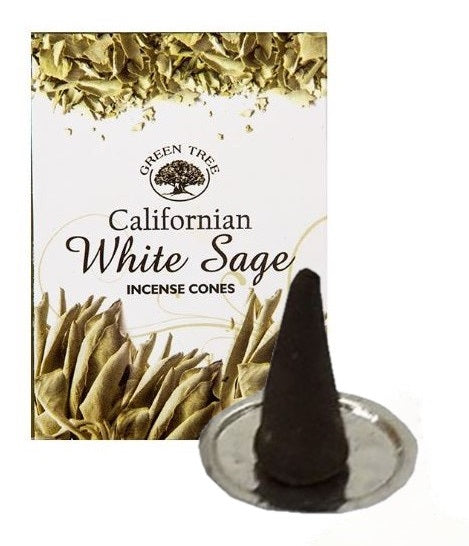 California White Sage 120 Cone Incense Green Tree