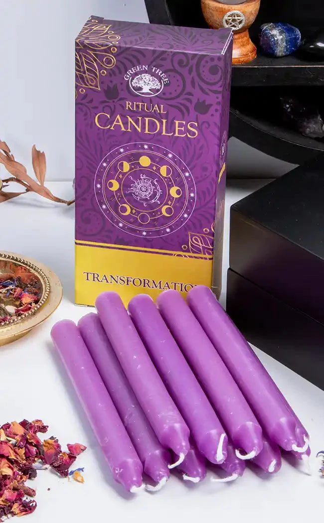 Transformation Candle Green Tree Candles Rituals Spells - Purple