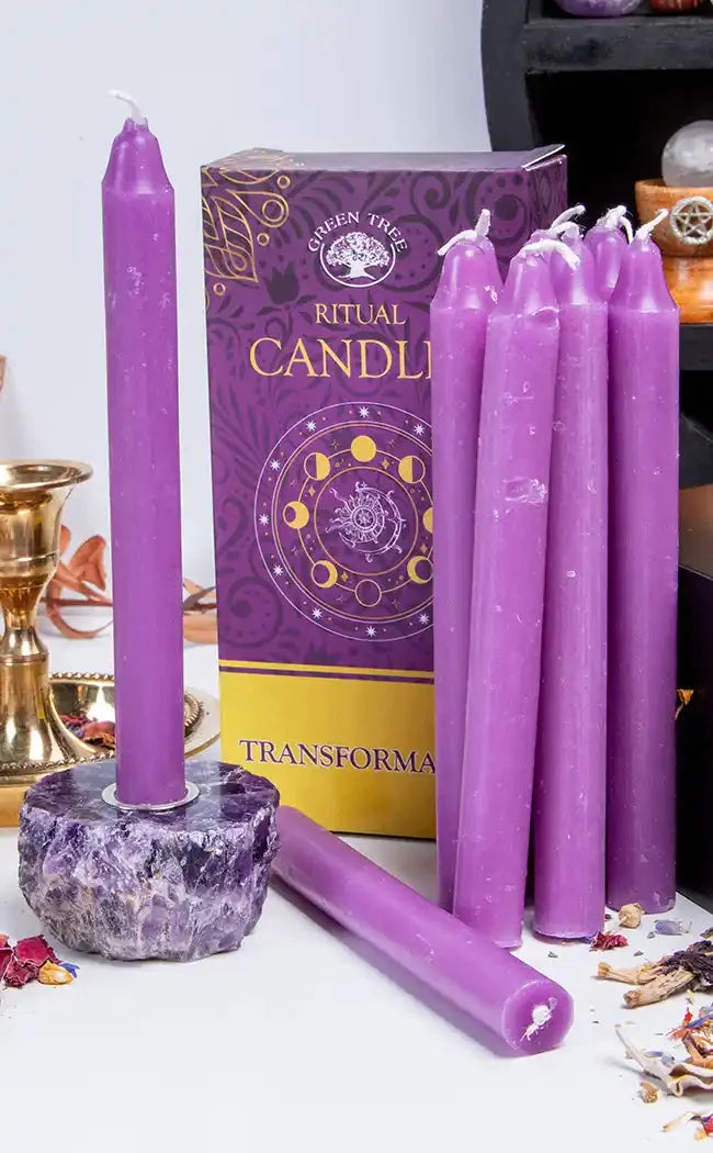 Transformation Candle Green Tree Candles Rituals Spells - Purple