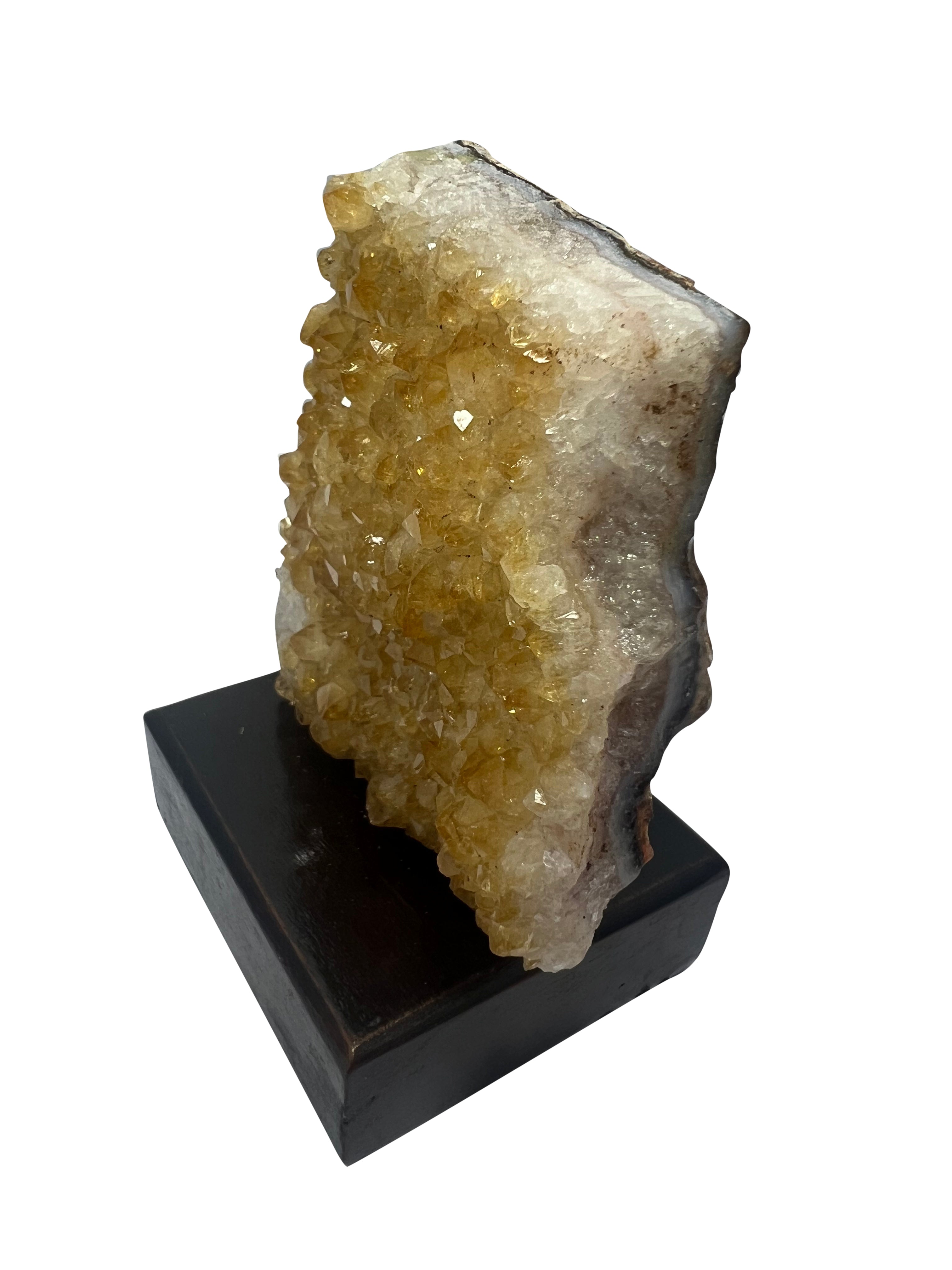 Citrine Cluster on Wood Stand - 10