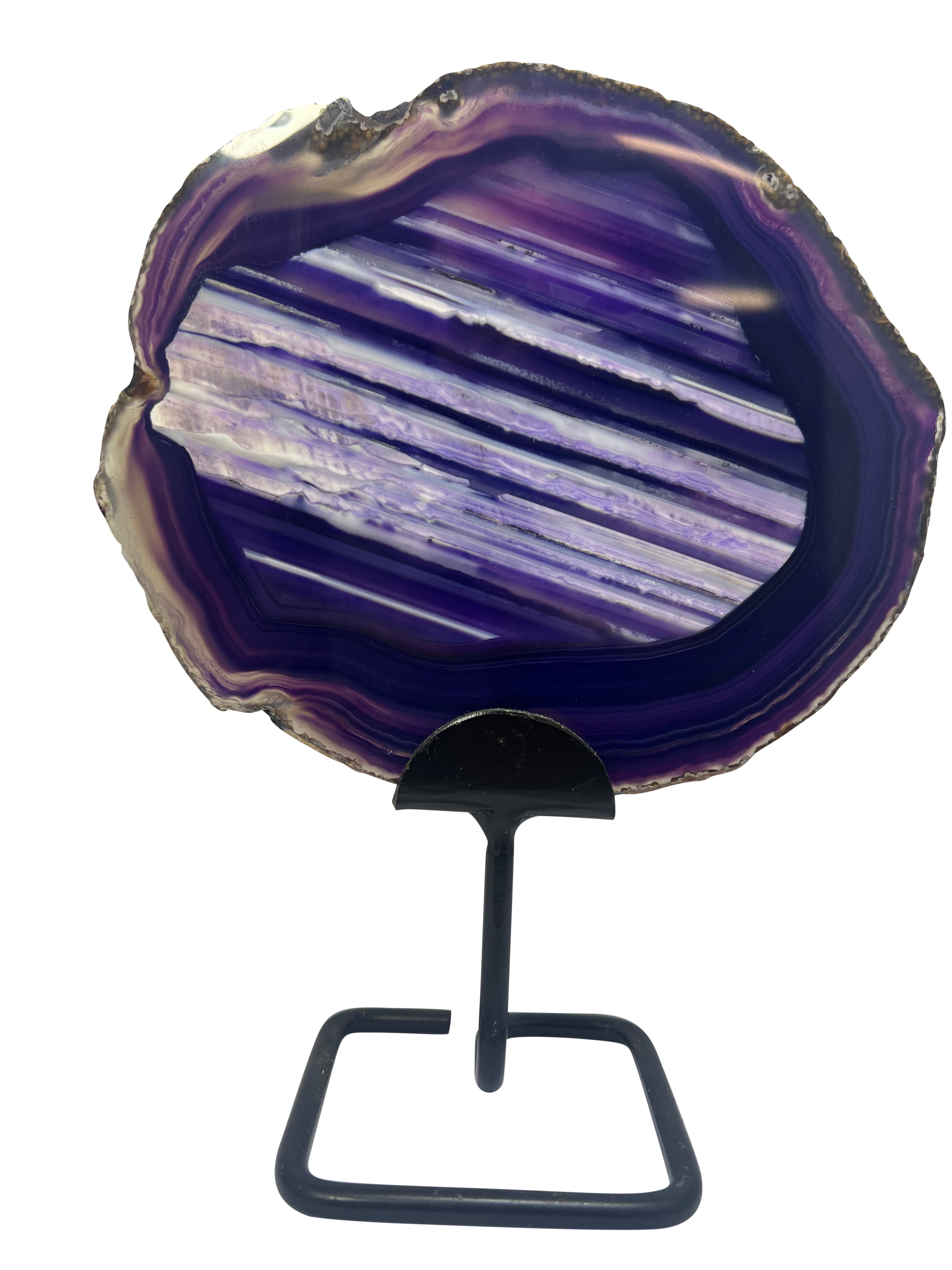 Purple Agate Slice on Stand - Model D