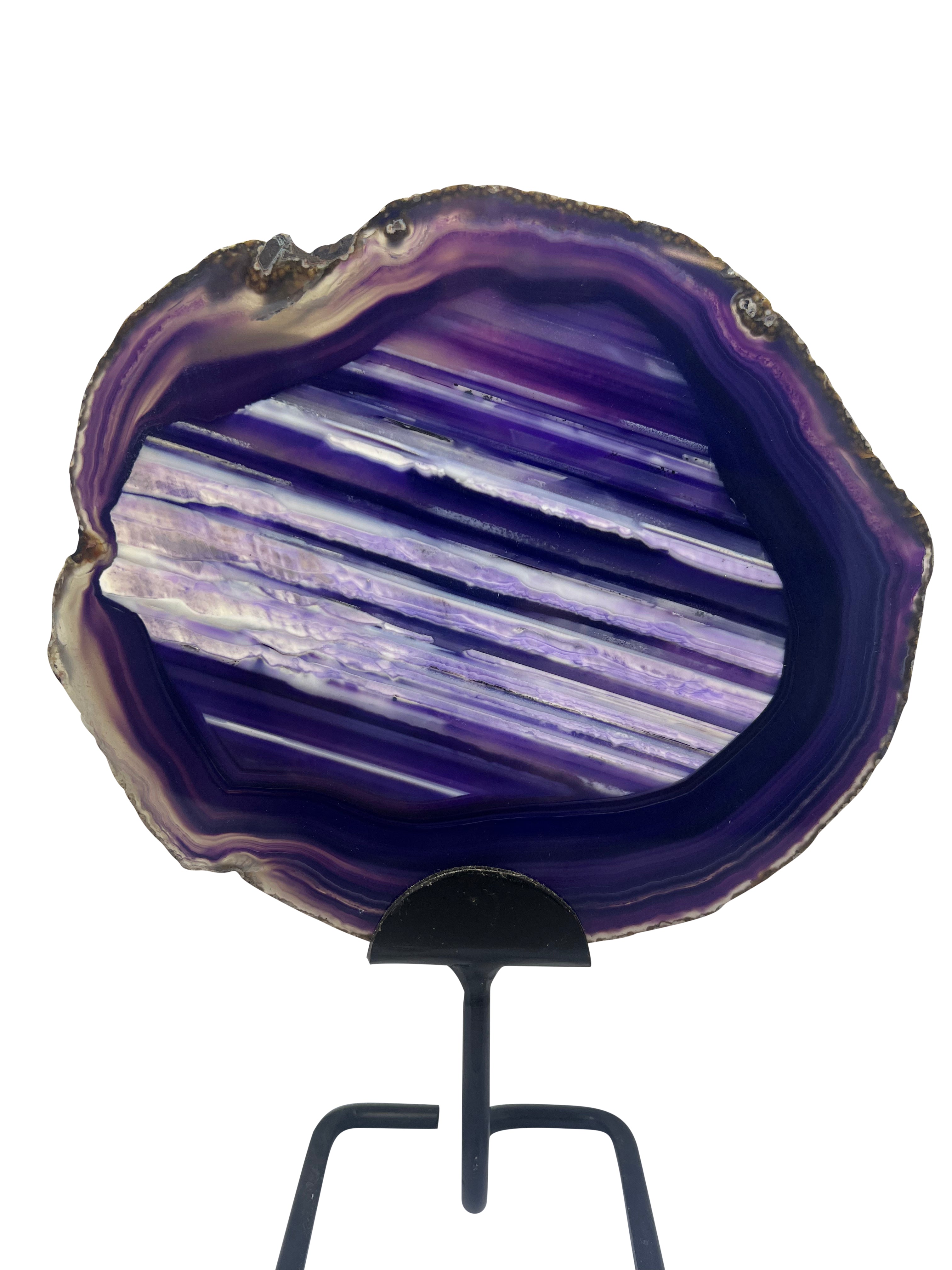 Purple Agate Slice on Stand - Model D