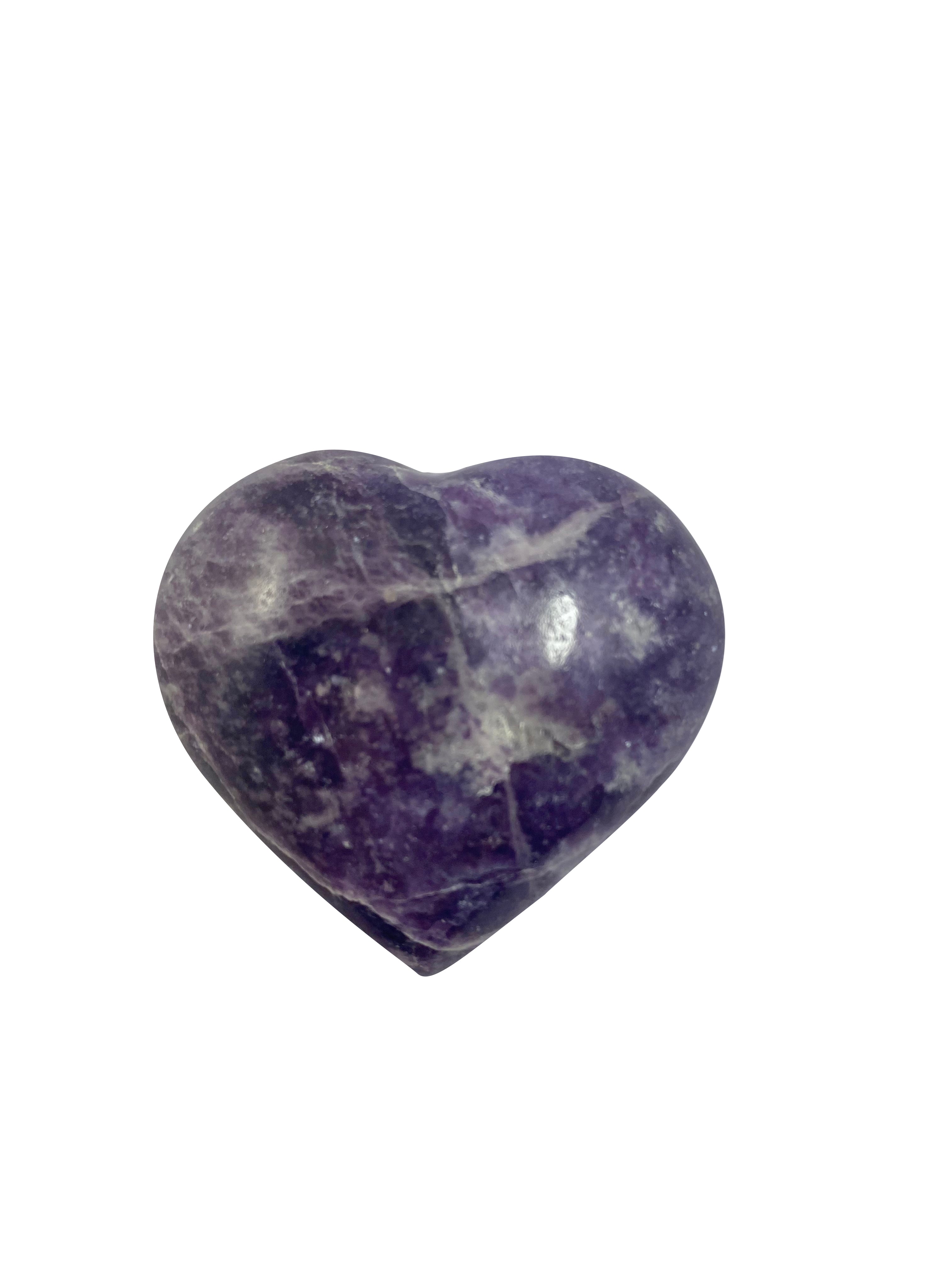 Lepidolite Small Puffy Heart Balance & Emotional Healing Gemstone