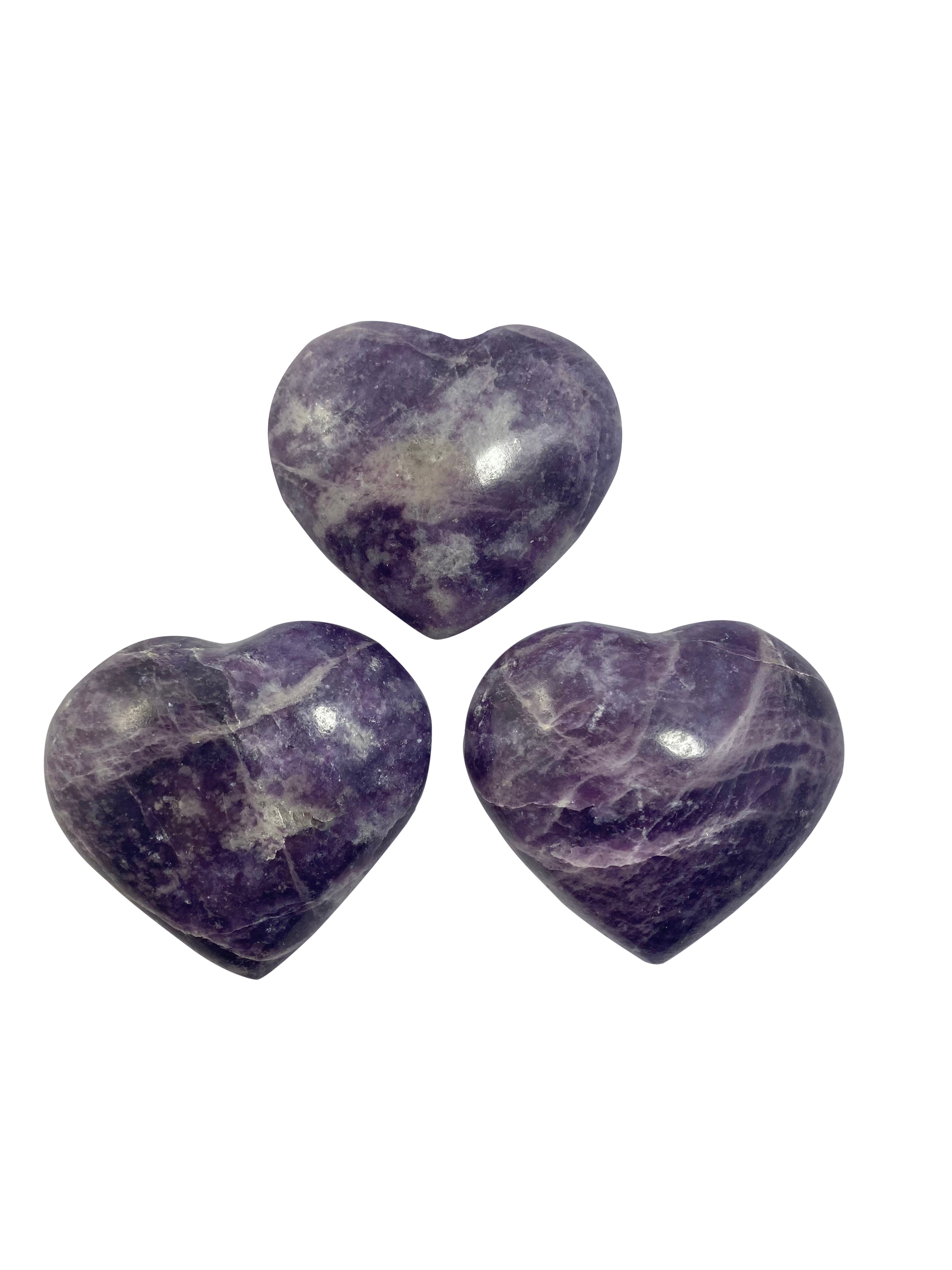 Lepidolite Small Puffy Heart Balance & Emotional Healing Gemstone