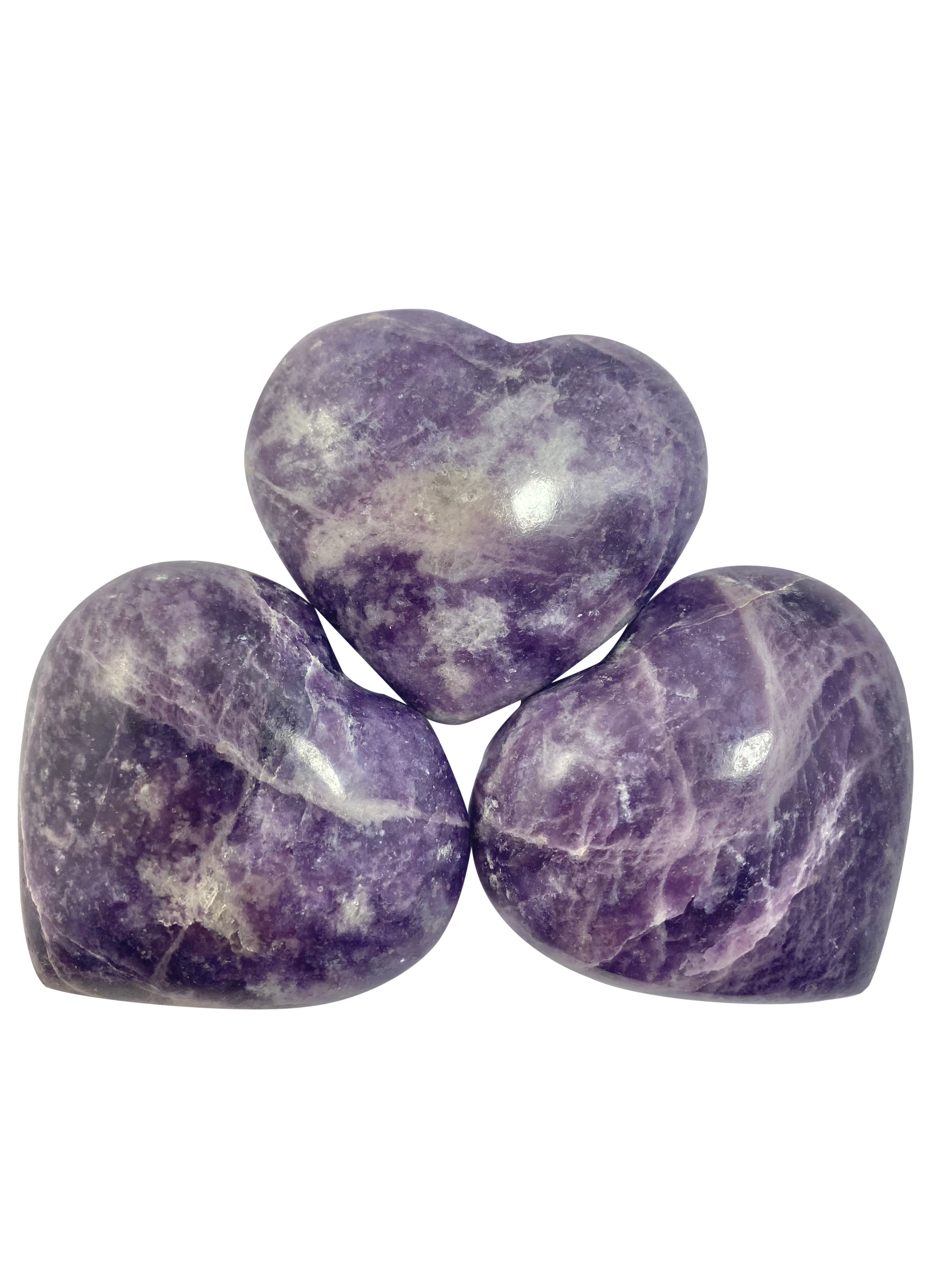 Lepidolite Small Puffy Heart Balance & Emotional Healing Gemstone