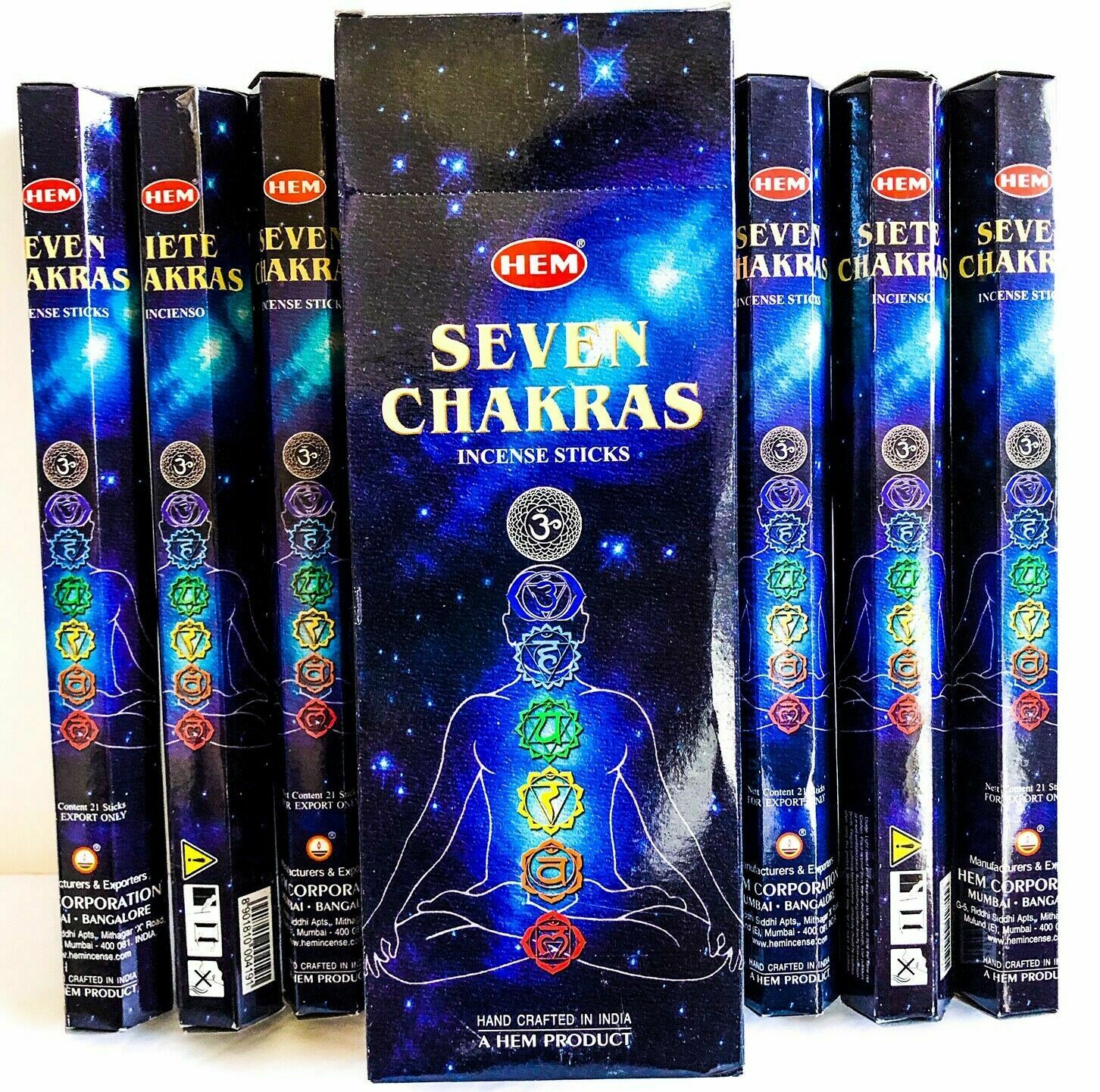 Seven Chakras 120 Incense Sticks HEM