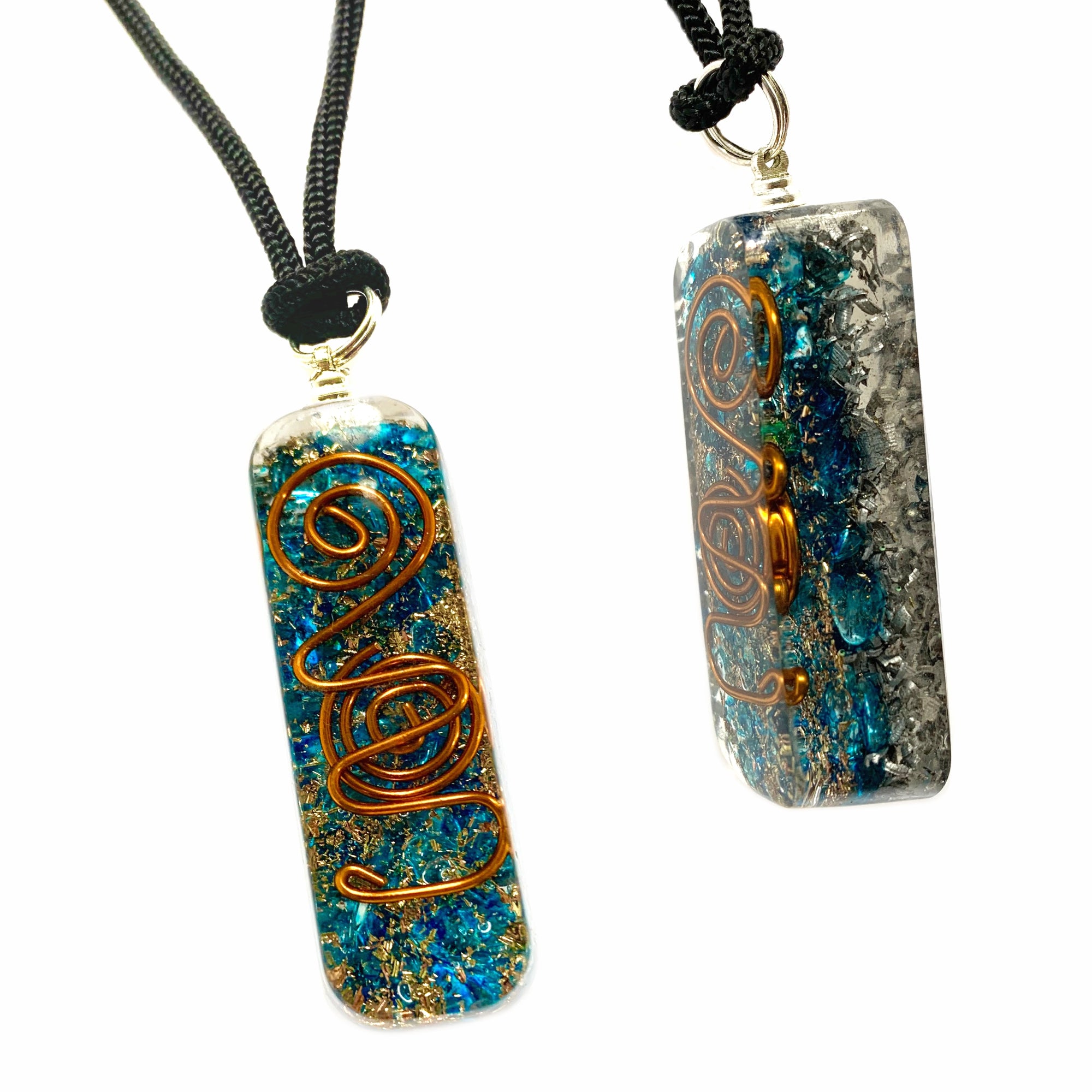 Turquoise Necklace Orgonite Pendant Adjustable Cord