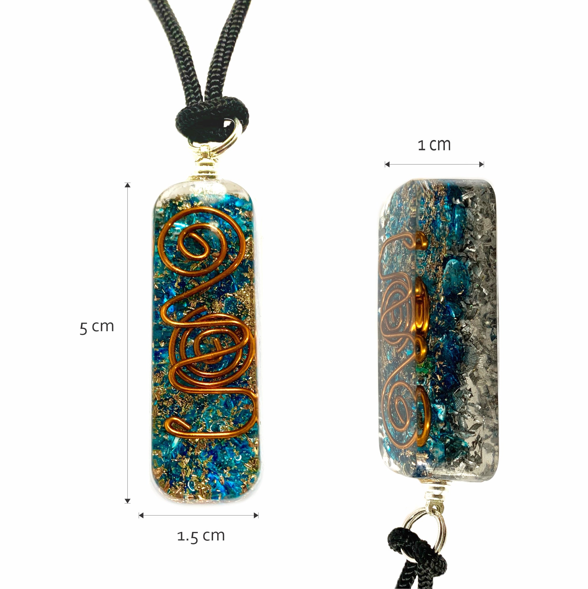 Turquoise Necklace Orgonite Pendant Adjustable Cord