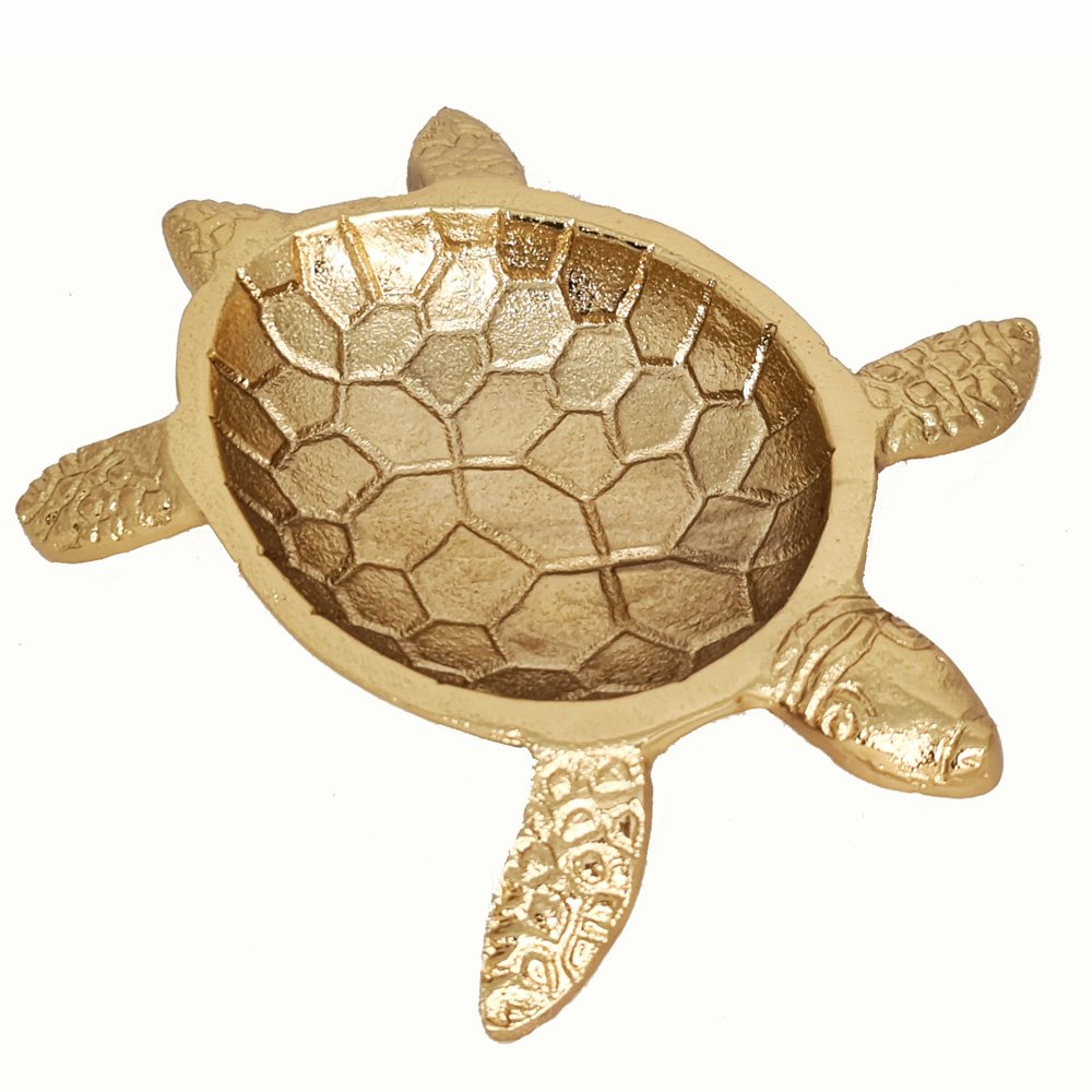 Tray Turtle Tortoise Aluminium Gold 16.5cm – Crystal Wonderland