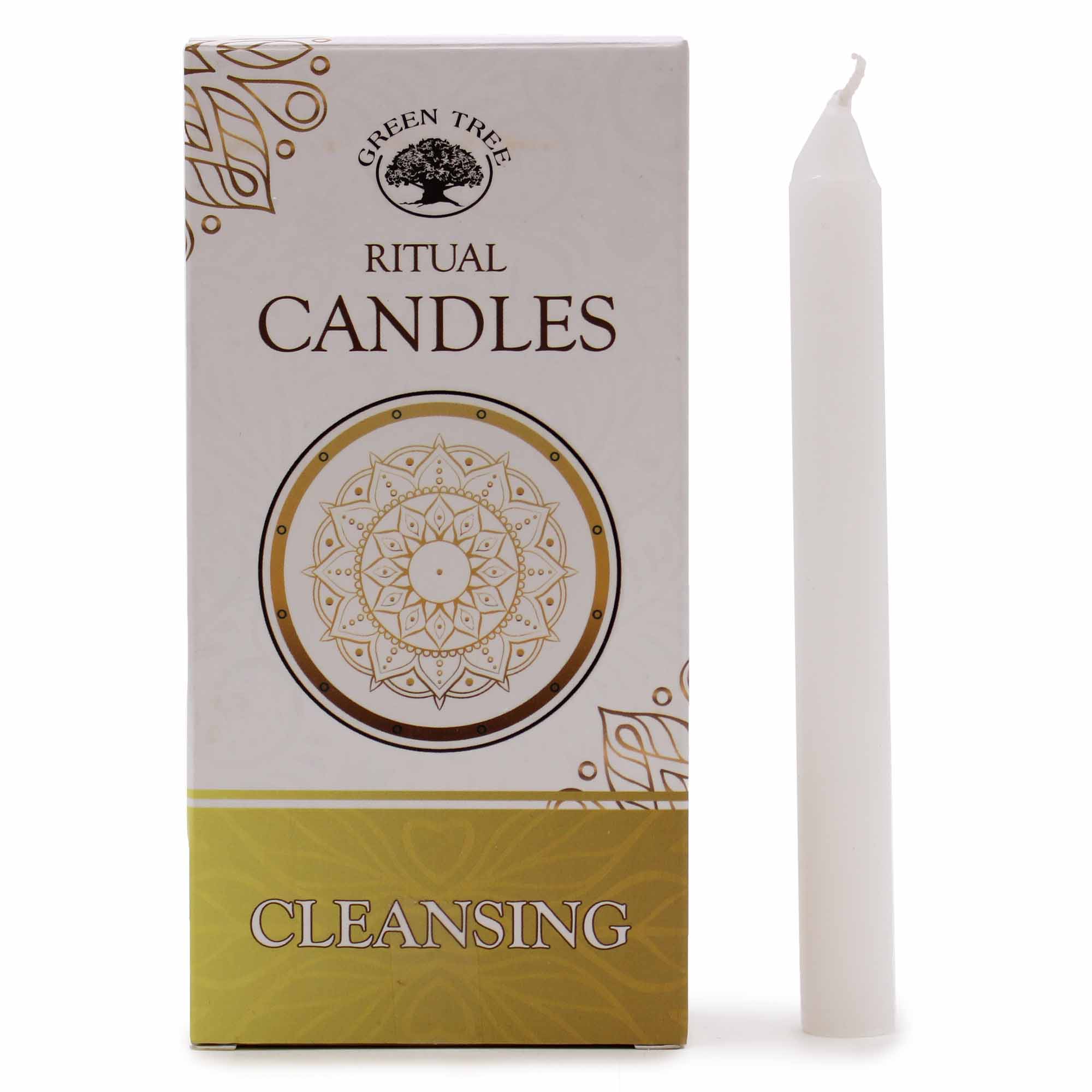 Cleasing Green Tree Candles Rituals Spells - White