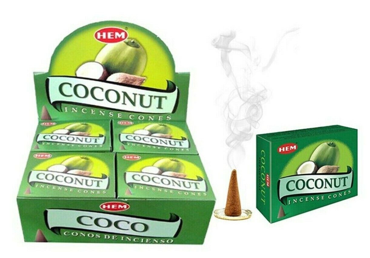 120x Hem Coconut Incense Cones